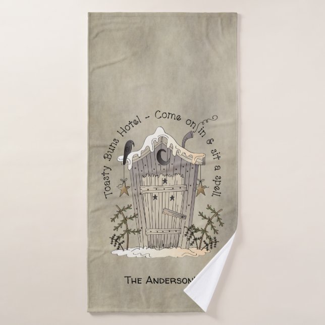 Pays primitif Outhouse et Crow Sit a Spell (Serviette de bain)