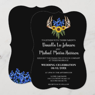 Pays Russe Floral Antlers Faire-part de mariage