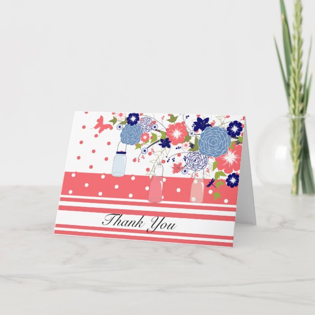 Pays Russe Mason Jar Carte de remerciements (Devant)