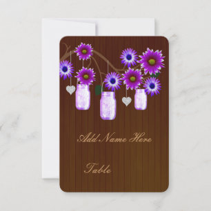 Pays Russe Violet Mason Jarres Table Place Carte