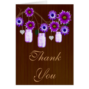 Pays Russe Violet Mason Jars Carte de remerciement
