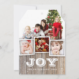 Pays Rustic Wood Carte photo JOIE DE Noël