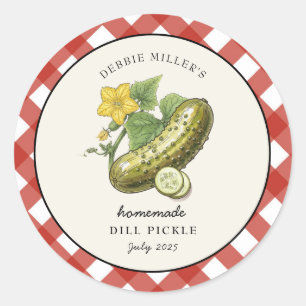 Pays rustique Dill pickle Canning jar étiquette