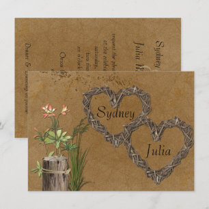 Pays, Rustique, Élégante invitation de mariage