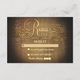 PAYS RUSTIQUE mariage de bois floral cartes RSVP
