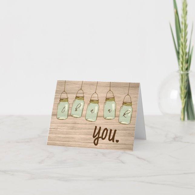 Pays Rustique Mason Jar Merci Note (Devant)