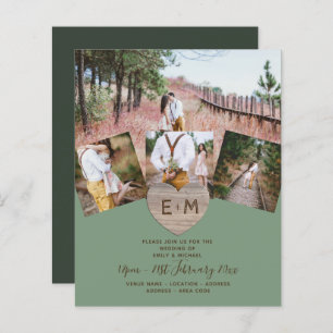 Pays Rustique Photo Carved Heart Monogramme Mariag