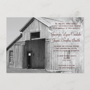 Pays Rustique Rural Grange Mariage Invitations
