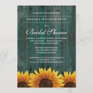 Pays Rustique Tournesol Bridal Invitations de douc