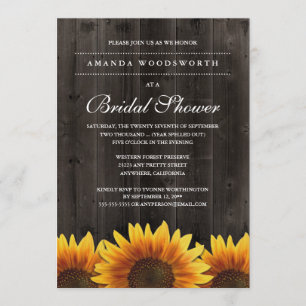 Pays Rustique Tournesol Bridal Invitations de douc