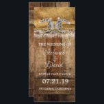 Pays Rustique Western Mariage Faire-part<br><div class="desc">J'espère que vous apprécierez ce grand Faire-part Mariage rustique de l'Ouest avec ce Burlap rustique et dentelle avec le bois de grange et le fer à cheval sur elle. Vous pouvez CHANGER TOUTES LES INFORMATIONS PERSONNELLES sur le programme de mariage pour répondre à vos besoins. Profitez-en ! https://www.zazzle.com/store/artzdizigns</div>
