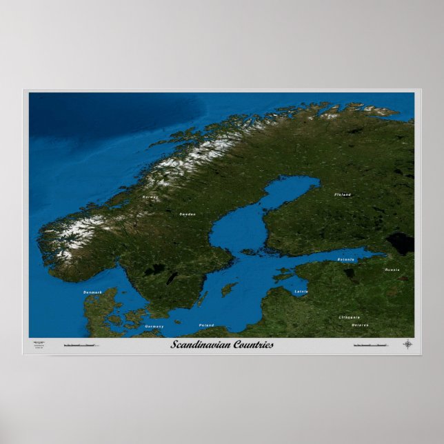 Pays scandinaves depuis une affiche de satellite s (Devant)