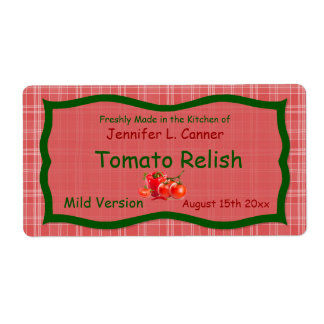 Pays Sunglo Rouge Plaid avec tomates Étiquette ali