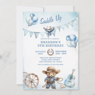 Pays Western Boy Cowboy Invitation d'anniversaire