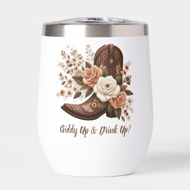 Pays Western Cowgirl Boot avec fleurs (Avant)