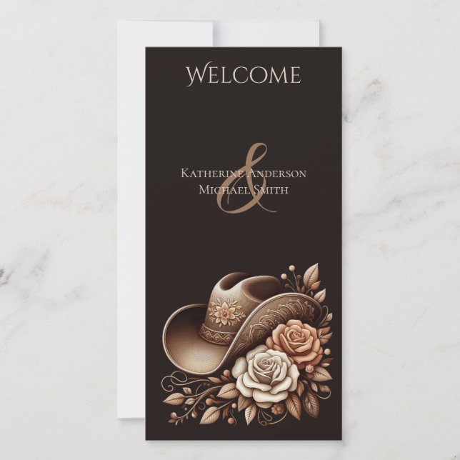 Pays Western Cowgirl Casquette avec fleurs (Devant)