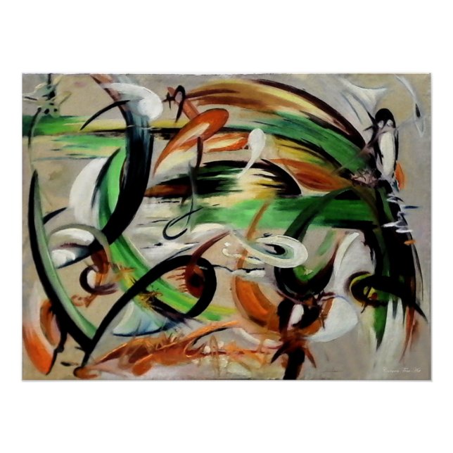 "Paysage à l'intensité plus verte", Affiche brilla (Devant)