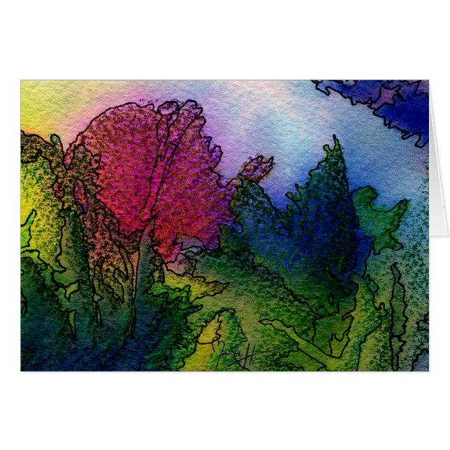 Paysage abstrait dans les aquarelles - lever de (Devant Horizontal)