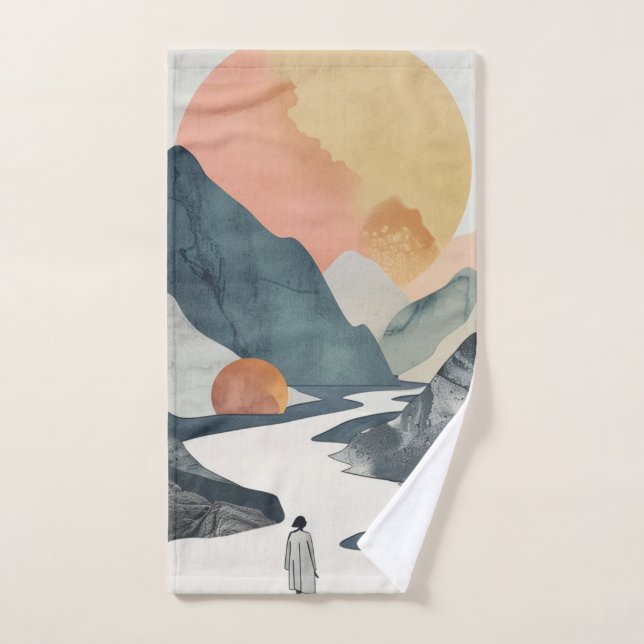 Paysage Abstrait de Boho (2) (Serviette à main)