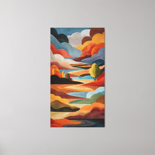 Paysage Abstrait de Terre Chaude sur Toile (Recto)