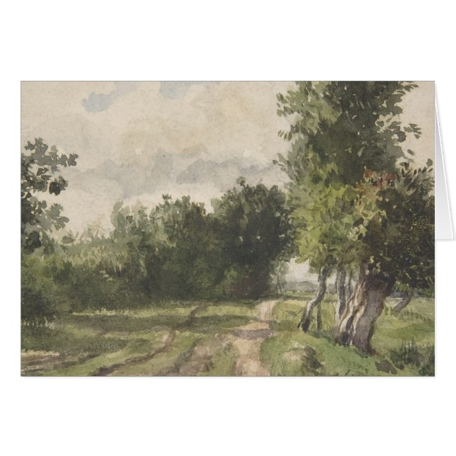 Paysage aquarelle du chemin - Troyon constant (Devant horizontal)