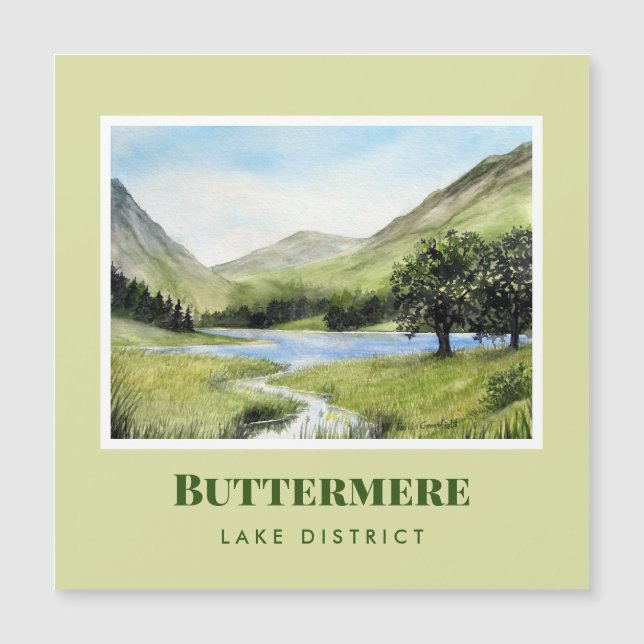 Paysage aquarelle Peinture du lac Buttermere (Devant)