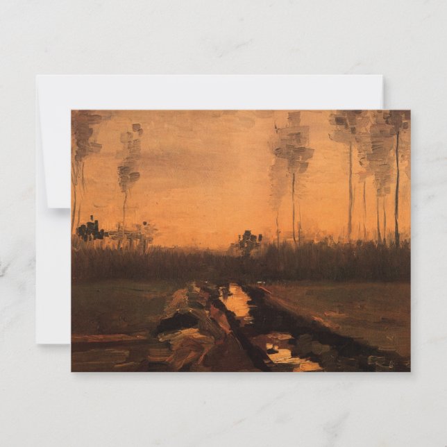 Paysage au crépuscule par Vincent van Gogh (Devant)