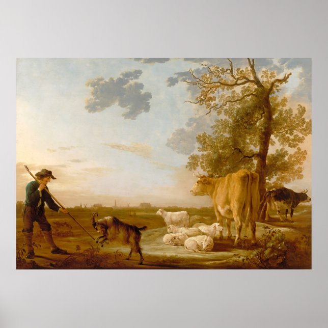 Paysage avec bétail Aelbert Cuyp Poster (Devant)