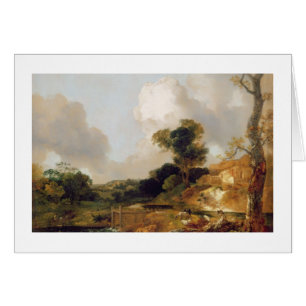 Paysage avec le courant et le déversoir (huile su