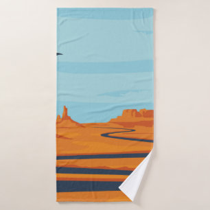 paysage avec vallée déserte, montagnes, sombre w