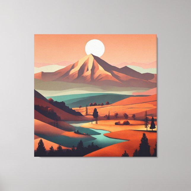 Paysage Boho - Impression en toile étirée (Quad) (Recto)