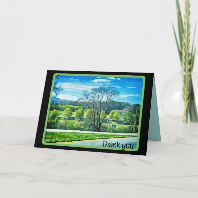 Paysage Carte de remerciements pliée (Devant)
