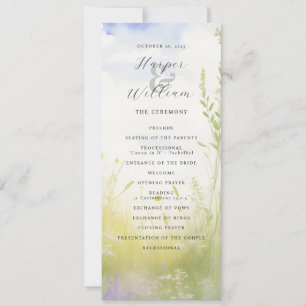 Paysage d'aquarelle programme de mariage fleur sau