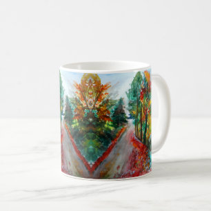Paysage d'automne Aquarelle classique Mug blanc