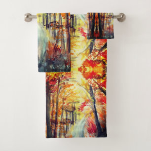 Paysage d'automne art de l'aquarelle Abstraite