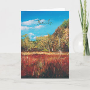 Paysage d'automne coloré Carte de remerciements d'