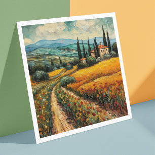 Paysage de campagne de Toscane aux fleurs sauvages