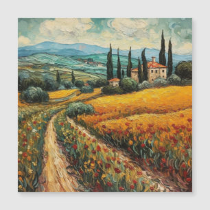 Paysage de campagne de Toscane sauvage dorée