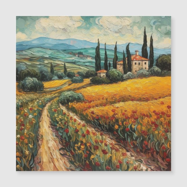 Paysage de campagne de Toscane sauvage dorée (Devant)