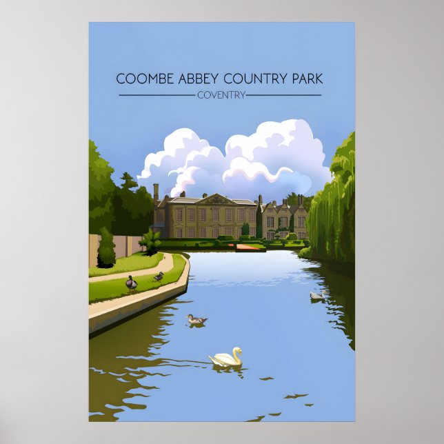 Paysage de Coombe Abbey Coventry Affiche de voyage (Devant)