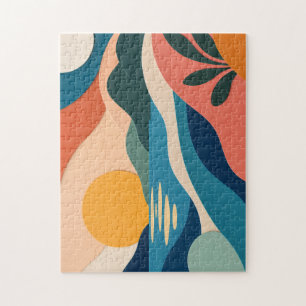 Paysage de coucher de soleil abstrait Puzzle moder