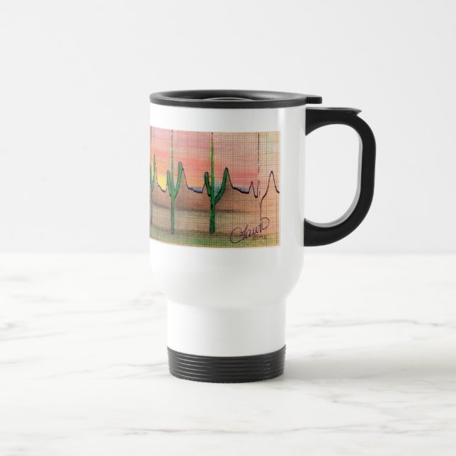 Paysage de désert d'ECG sur la tasse de voyage (Droite)