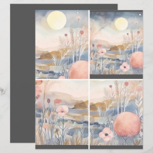 Paysage de fleurs avec lune 1 sur 2