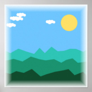 Paysage de jeu de plate-forme 8 bits - Impression