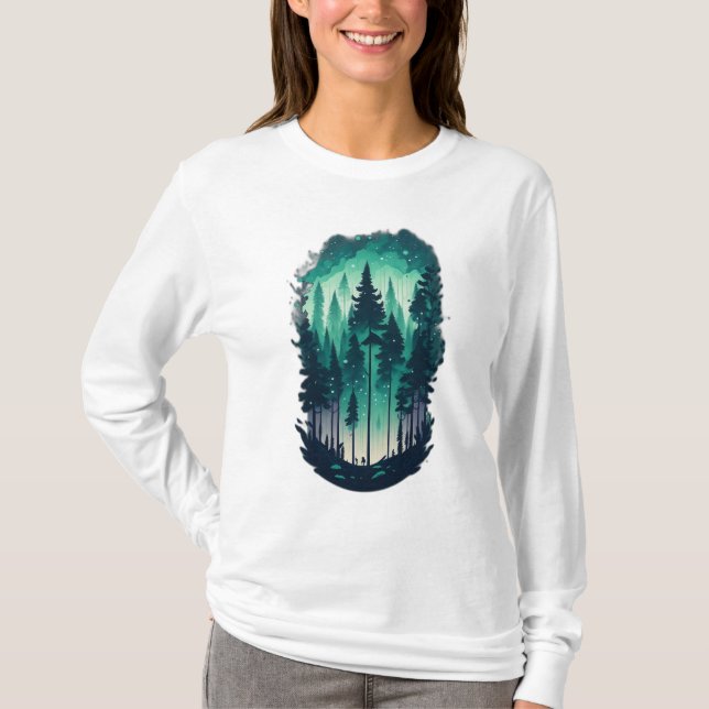 Paysage de la pinède T-shirt à manches longues pou (Devant)