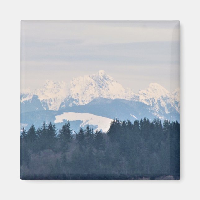 Paysage de montagne Grand aimant Carré (Devant)