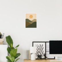 Paysage de montagne minimaliste - Art mural