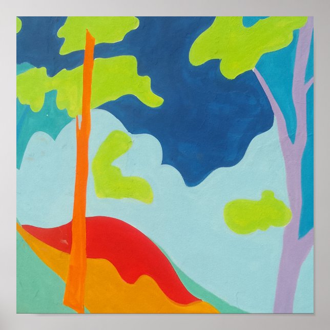 Paysage de nature abstrait texturé - Affiche acryl (Devant)
