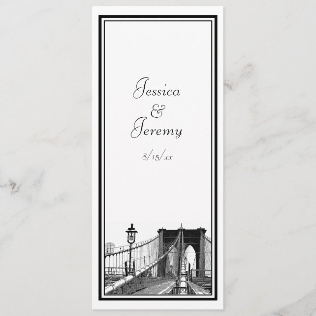 Paysage de New York Pont de Brooklyn #2 Menu Récep (Devant)