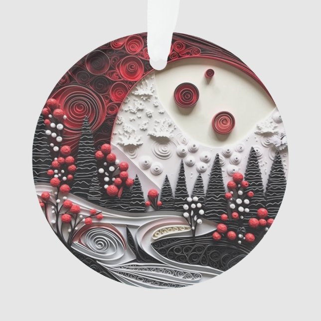 Paysage de Noël en papier peint 3d (devant)